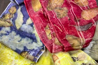 Colorful Eco-Printed Silk Scarf